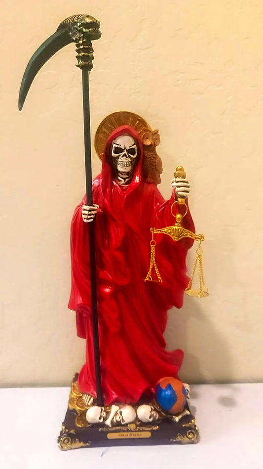 12" Santa Muerte Balansa Roja