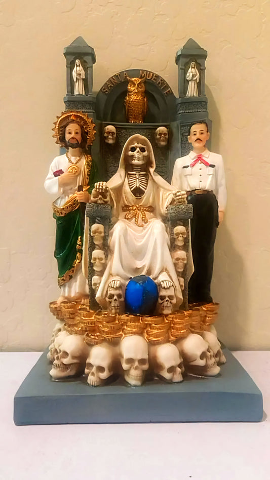 12" Santa Muerte, San Judas, Malverde Statue