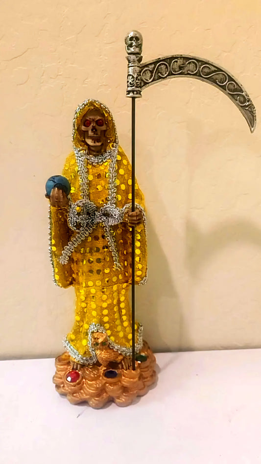13" Santa Muerte Vestida Dorada