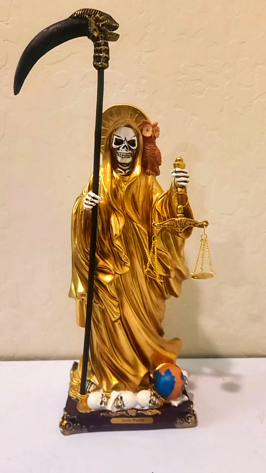 12" Santa Muerte Balansa Dorada