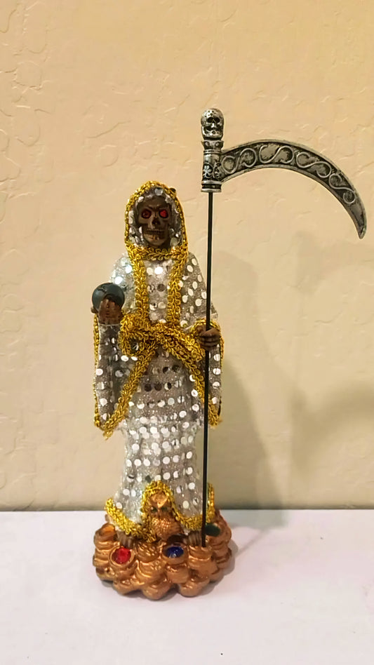 13" Santa Muerte Vestida Blanca