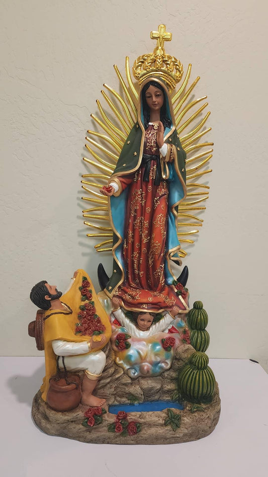 36" Virgen De Guadalupe Con Juan Diego Lago