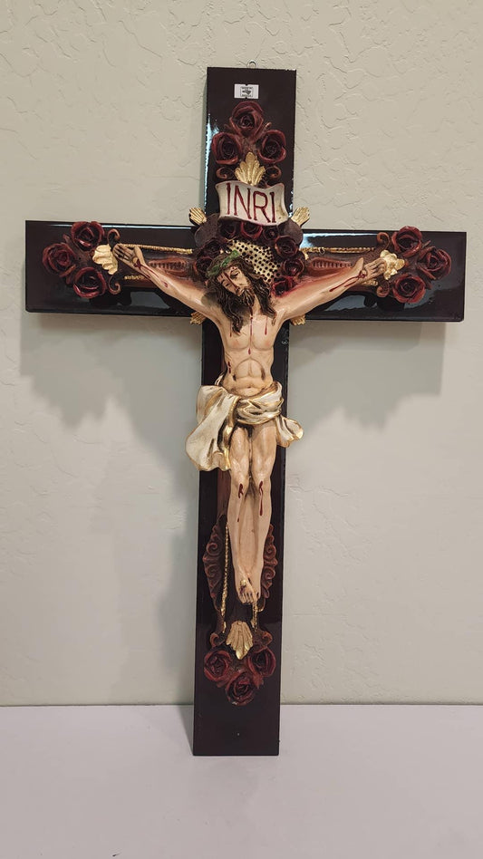 24" Cruz Cristo Rosas